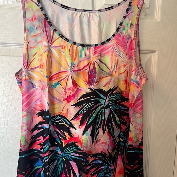 Women's Plus Size Floral Relaxed Fit Summer Fashionable Blouse Tank Top 20W - Picture 6 of 7